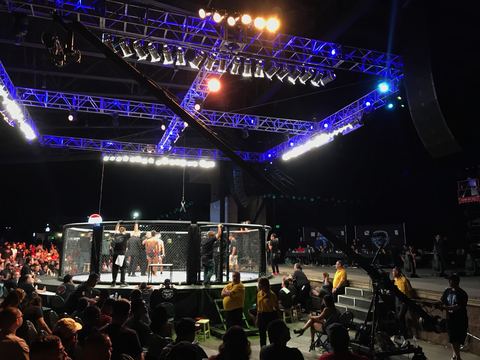 ESPN MMA (2017) — Arena — trusses and spotlights over a competition ring.