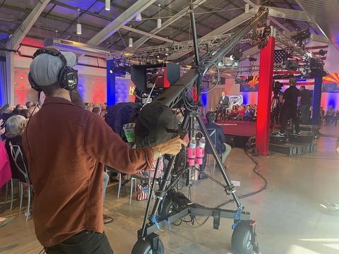 Sean Hannity Town Hall (2022) — Wheeled rig — operator on the camera at floor level.